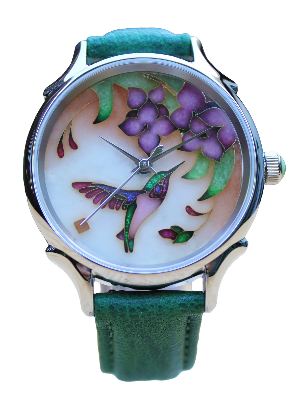 Rae Rae Hummingbird Cloisonné 36mm Hummingbird by Merry-Lee Rae – Celeste Watch Company